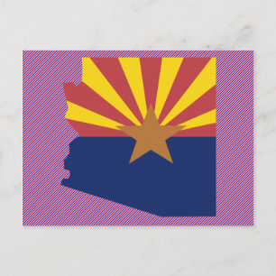 Arizona Flag Map Postcard