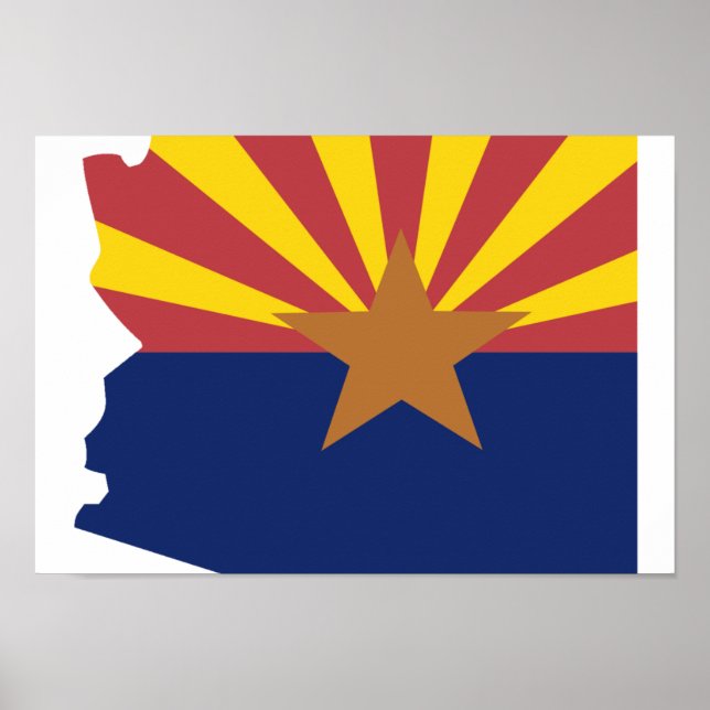 Arizona Flag Map Poster (Front)