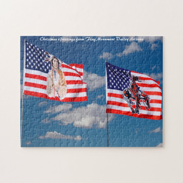 Arizona Flag Monument Valley. Christmas Greetings Jigsaw Puzzle (Horizontal)