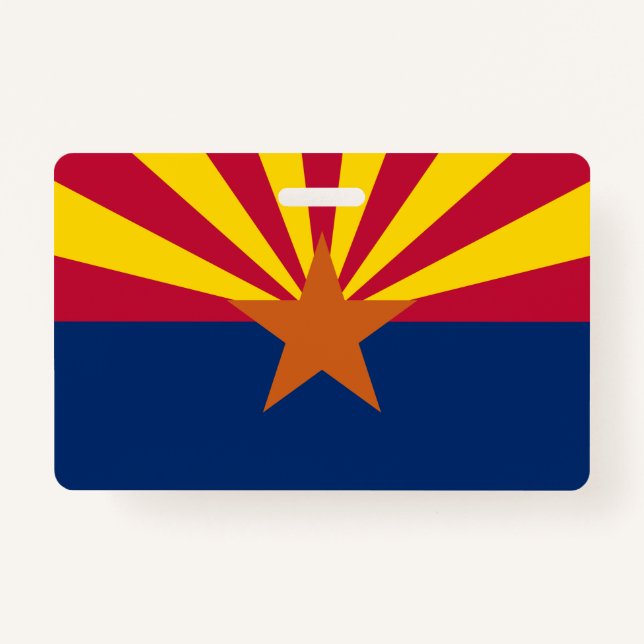 Arizona Flag: Setting Star Sun, The Copper State Badge (Front)