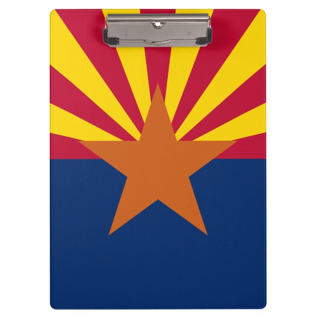 Arizona Flag: Setting Star Sun, The Copper State Clipboard (Front)