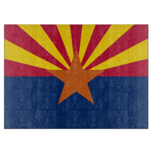 Arizona Flag: Setting Star Sun, The Copper State Cutting Board
