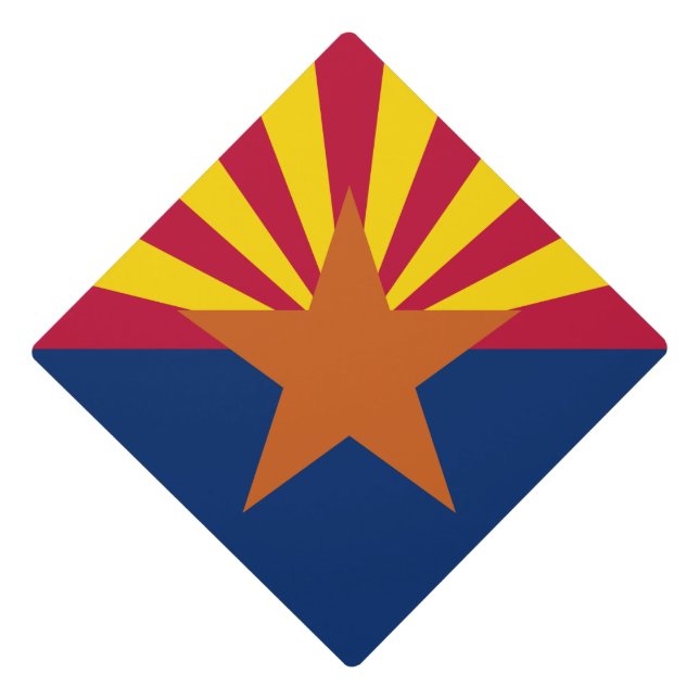 Arizona Flag: Setting Star Sun, The Copper State Graduation Cap Topper (Front)
