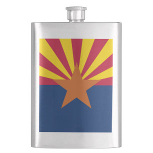 Arizona Flag: Setting Star Sun, The Copper State Hip Flask
