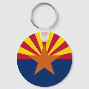 Arizona Flag: Setting Star Sun, The Copper State Keychain