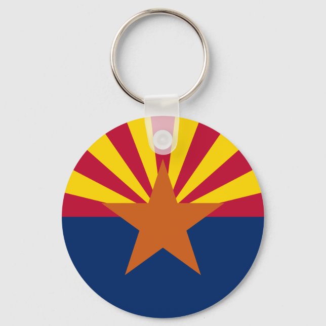 Arizona Flag: Setting Star Sun, The Copper State Keychain (Front)