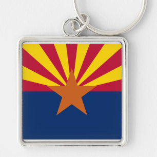 Arizona Flag: Setting Star Sun, The Copper State Keychain