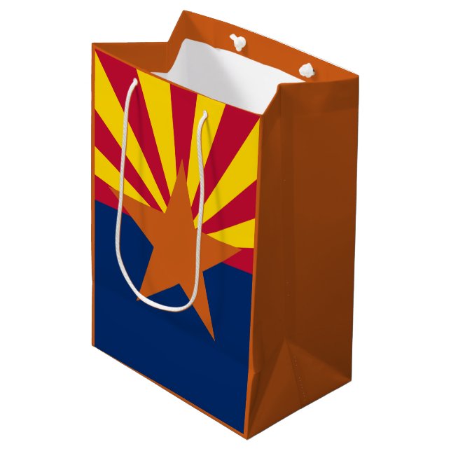 Arizona Flag: Setting Star Sun, The Copper State Medium Gift Bag (Front Angled)