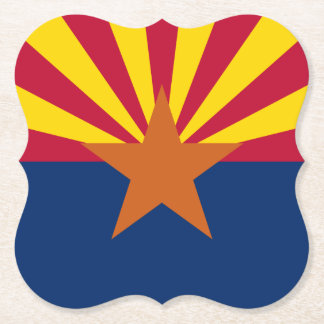 Arizona Flag: Setting Star Sun, The Copper State Paper Coaster