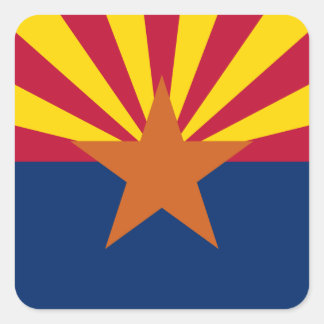 Arizona Flag: Setting Star Sun, The Copper State Square Sticker