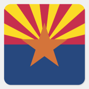 Arizona Flag: Setting Star Sun, The Copper State Square Sticker