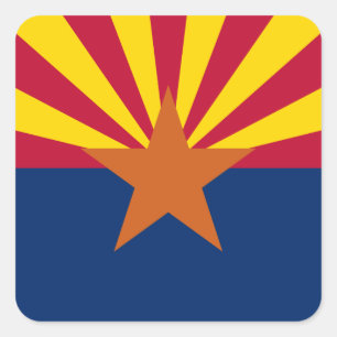 Arizona Flag: Setting Star Sun, The Copper State Square Sticker