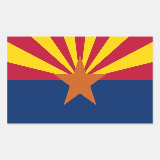Arizona Flag: Setting Star Sun, The Copper State Sticker (Front)