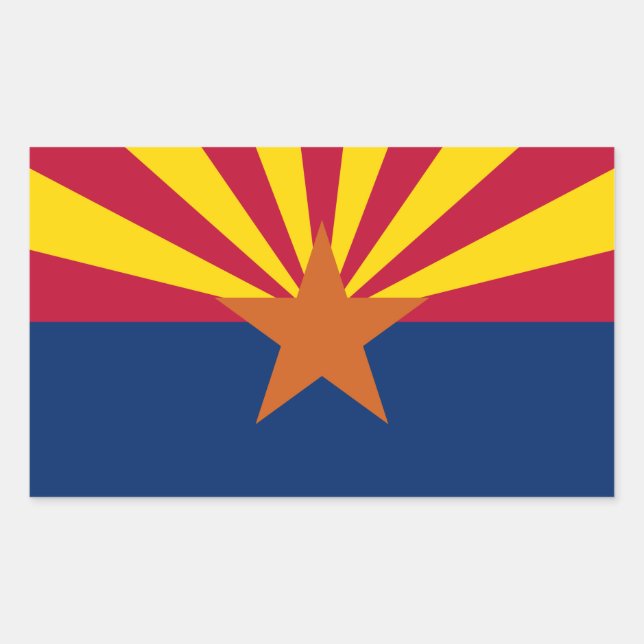 Arizona Flag: Setting Star Sun, The Copper State Sticker (Front)