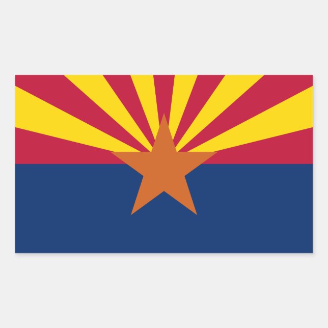 Arizona Flag: Setting Star Sun, The Copper State Sticker (Front)