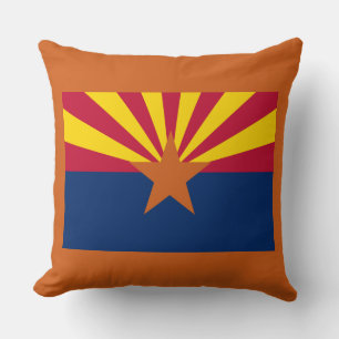 Arizona Flag: Setting Star Sun, The Copper State Throw Pillow