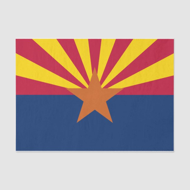 Arizona Flag: Setting Star Sun, The Copper State Tissue Paper (Front)