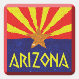 ARIZONA FLAG SQUARE STICKER
