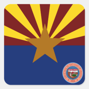 Arizona flag square sticker