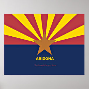 Arizona flag with slogan poster