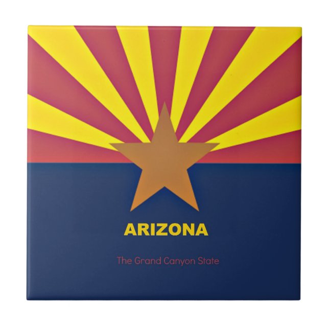 Arizona flag with slogan  tile (Front)