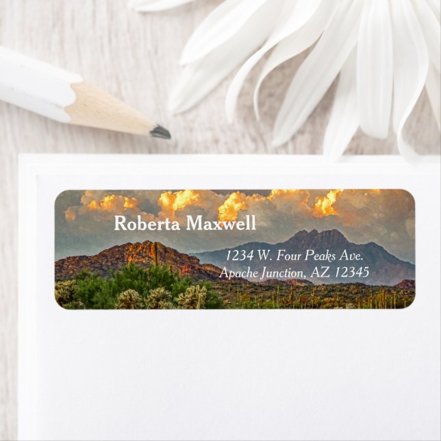 Arizona Four Peaks Mountain Colourful Clouds Sunse (Insitu)