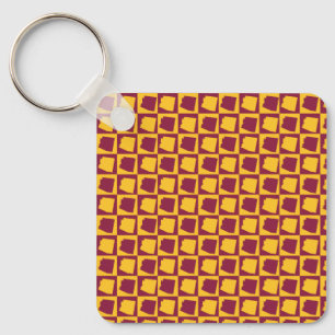 Arizona Geometric Maroon and Gold Pattern Keychain