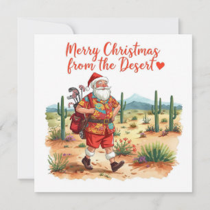 Arizona Golf Christmas Santa Golfer Golfing Holiday Card