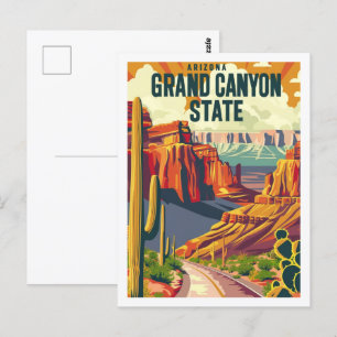 Arizona Grand Canyon Vintage Famous Travel Place Postcard