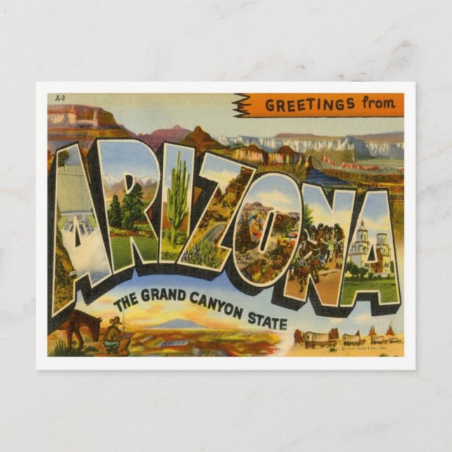 Arizona Greetings From US States Postcard (Front)