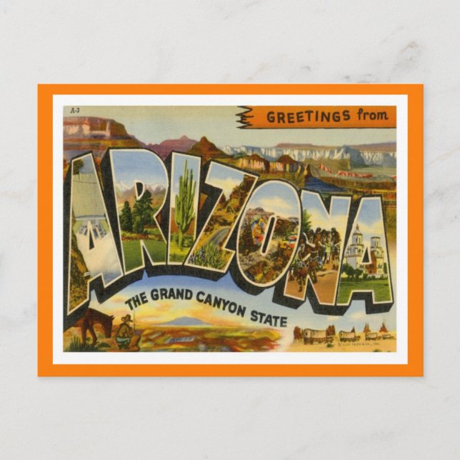 Arizona Greetings From US States Postcard (Front)
