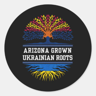 Arizona Grown With Ukrainian Roots - Ukraine  Classic Round Sticker