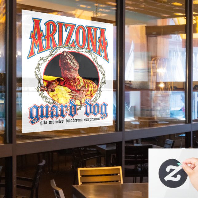 Arizona Guard Dog Lizard Window Cling (Restaurant Window)