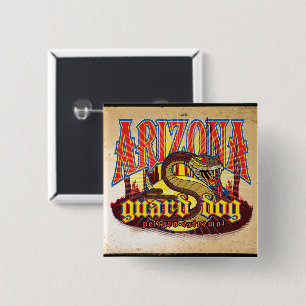 Arizona Guard Dog Snake 2 Inch Square Button