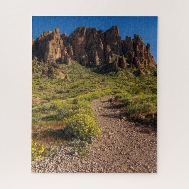 Arizona Hiking Trail Spring Superstition Mountain Jigsaw Puzzle (Vertical)