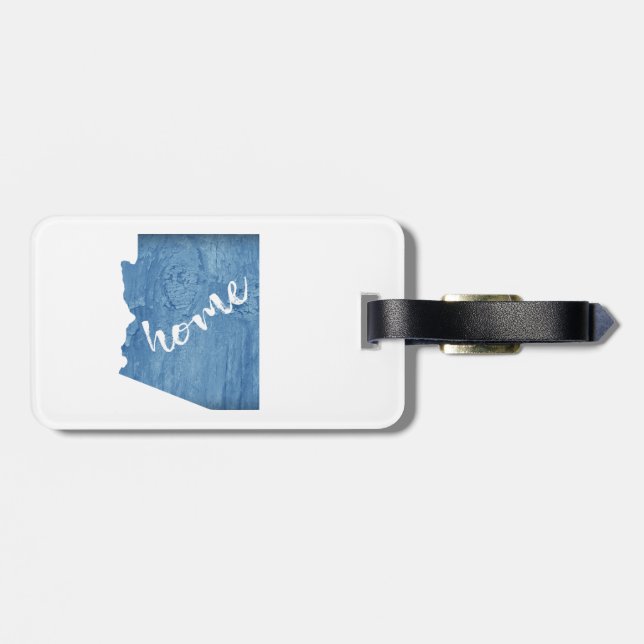 Arizona Home Wood Grain Luggage Tag (Back Horizontal)