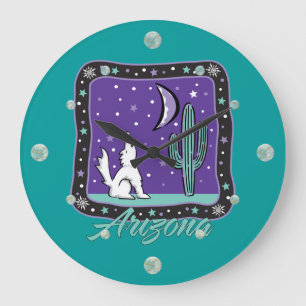 Arizona Howling Coyote  Wall Clock
