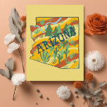 Arizona Illustrated Map Postcard<br><div class="desc">Check out this colourful Arizona map drawing.
Visit my shop for more!</div>