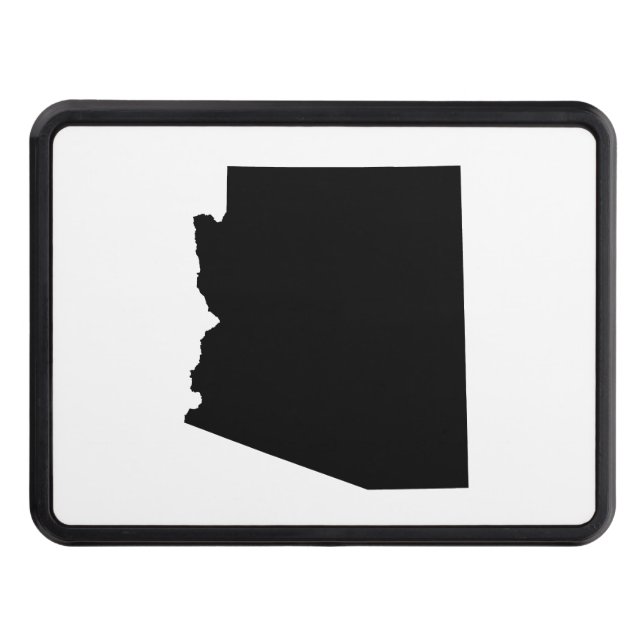 Arizona in Black and White Trailer Hitch Cover (Front)