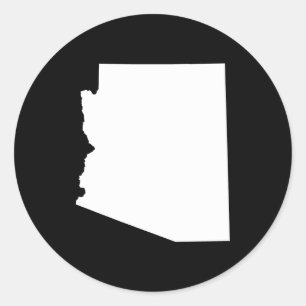 Arizona in White Classic Round Sticker