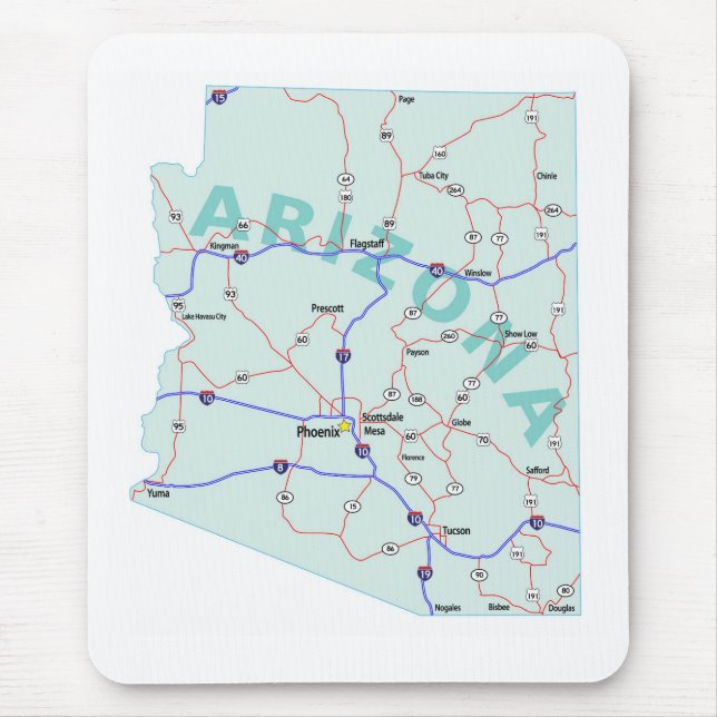 Arizona Interstate Map Mousepad (Front)