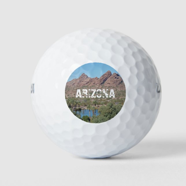 Arizona Landscape Photo Phoenix City Park Desert Golf Balls (Front)