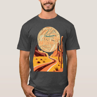 Arizona Landscape Word Art Oversized T-Shirt