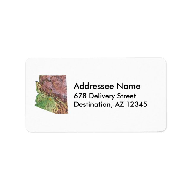 Arizona Map Address Label (Front)