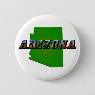Arizona Map and Picture Text 2 Inch Round Button