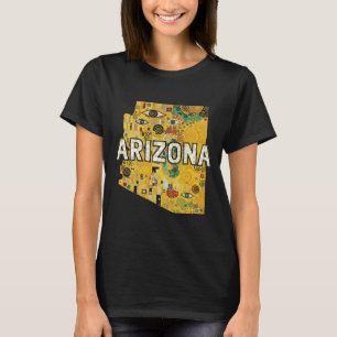 Arizona Map and Text T-Shirt