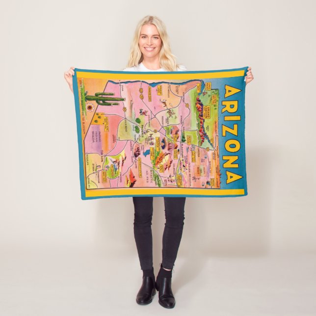 Arizona Map  Fleece Blanket (In Situ)