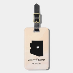 Arizona Map Wedding Luggage Tag with Couple's Name