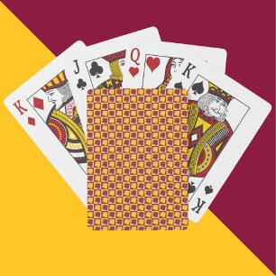 Arizona Maroon and Gold Checkerboard Pattern Playing Cards