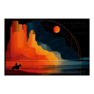 Arizona, Monument Valley, Minimalist Style Poster
